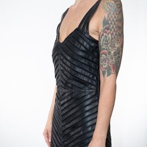 Leather and Mesh Parker Dress